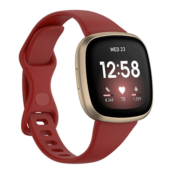 Til Fitbit Versa 4 / Versa 3 / Sense TPU-urrem S Dark Red