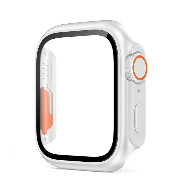 Karkaistu lasisuojakuori Apple Watch 8 7 45mm 41mm Pudotusta case anti-scratch watch Iwatchille 6 5 4 Se 44mm 40mm 40mm Silver