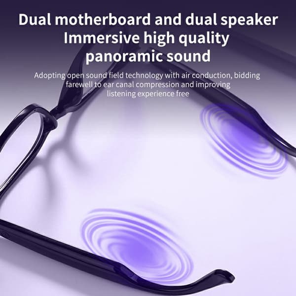 Smarta glasögon A12, AI-realtidsöversättning Bluetooth Open Ear Music (Transparent)