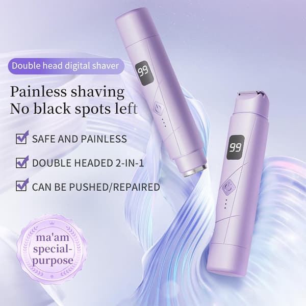 Hårtrimmer 2-i-1, IPX7 Dobbelthodebarberhøvel (Rosa) Pink