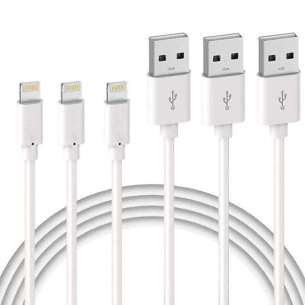 3-pack 3ft Lightning till Usb-a-kabel för Iphone-laddare