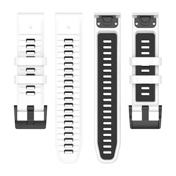 För Garmin Fenix 7 / Fenix 7 Pro Silikon Armband 22mm Ersättningsband White Black