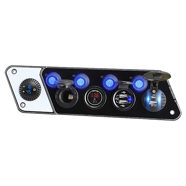 Multifunktionell husbilstelefonladdare 12-24v Pd Qc3.0 Laddningsuttag med voltmeter 3