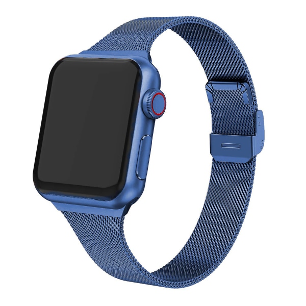 Milanese rem til Apple Watch 8 7 6 5 4 Se 49 mm 45 mm 41 mm 44 mm 40 mm Metal rustfrit stål rem tilbehør til Iwatch 3 2 42 mm For 42mm 44mm 45mm Blue