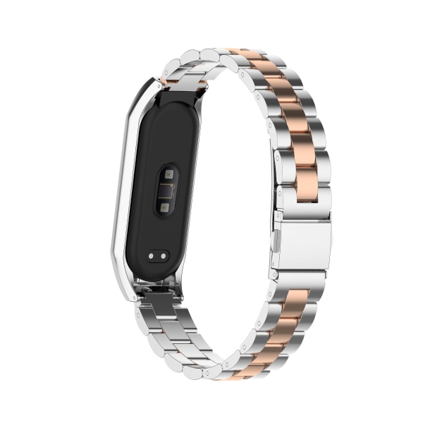 Stropp metall rustfritt stål for Mi Band 6 Xiaomi Mi Band 7 6 5 Stropp kompatibelt armbånd Armbånd Mi Band 5 4 3 Tilbehør For Mi band 6 Silver rose gold