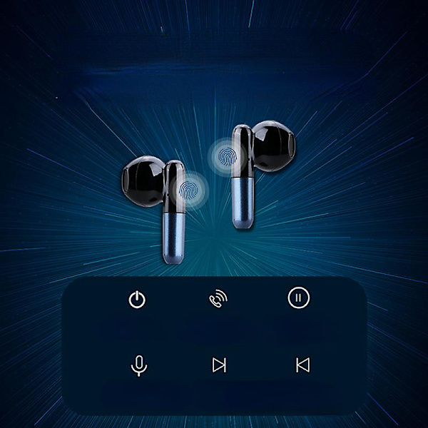 Trådløst Bluetooth-headset med batteridisplay 5.0 Stereoheadset Blue