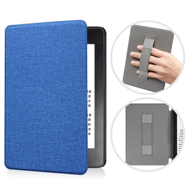 Etui - Til 7 tommer Kindle Paperwhite 12. generation 2024, Auto Sleep Wake, håndrem (søblå)