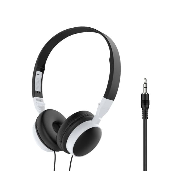 Kablede hovedtelefoner - , Sammenklappelig stereo, Ingen mikrofon til 3,5 mm telefon/tablet (sort)
