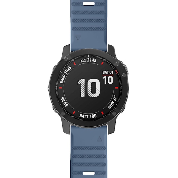 KLB-AWGJ-001 Til Garmin Fenix 7 / 7 Pro 22mm Urrem, Konkavt Punkt Silikone Rem Cyan