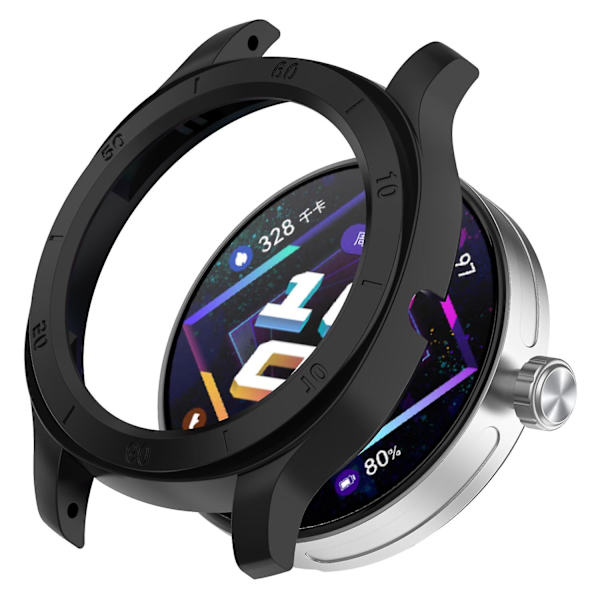 Anti-fall hårt klockfodral för Huawei Watch GT Cyber, ihåligt klockskydd för 22 mm fästrem Black C Huawei Watch GT Cyber