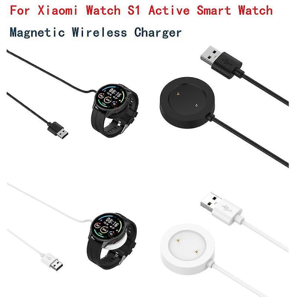 Til Xiaomi Watch S1 Active Smart Watch Magnetisk Oplader 1m Ladekabel Bærbar Holdbar Magnetisk Trådløs Oplader black