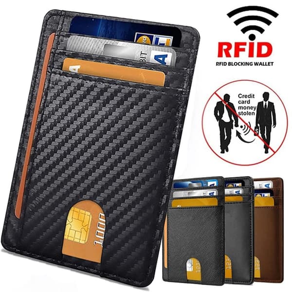 Rfid-suojattu luottokorttilompakko henkilötunnusikkunalla (musta)