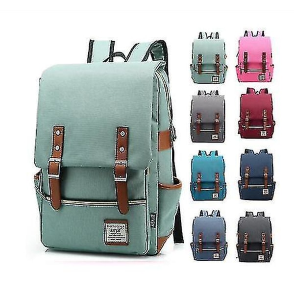 Mote Vintage Laptop Ryggsekk Dame Menn Canvas Vesker Ryggsekker RED