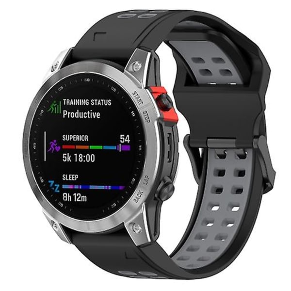 Garmin Enduro2 / Tactix7 26 mm:n takasolki, kaksivärinen watch PWV Black Grey