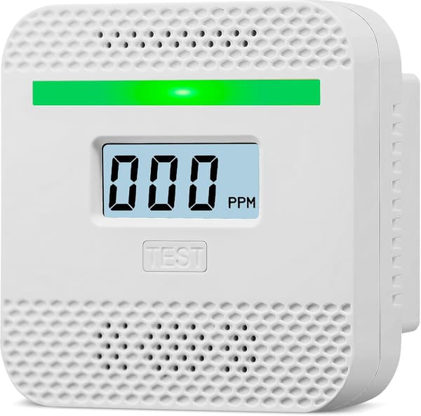 Kolmonoxiddetektor, med LCD digital display Ljud Ljus Varning, Batteridriven