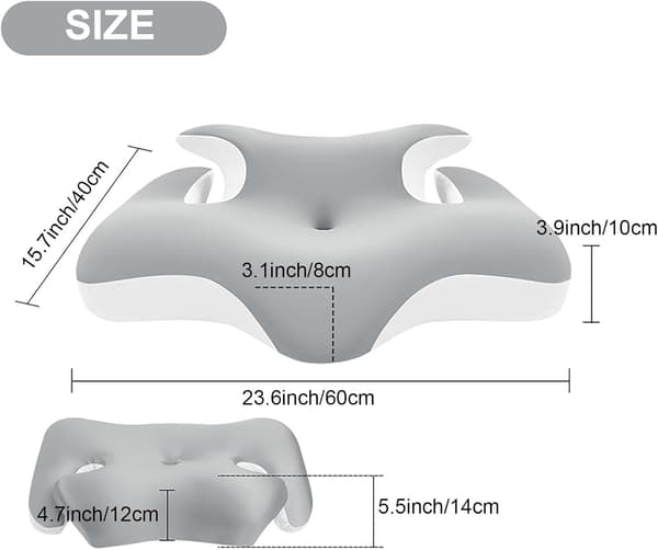 Memory Foam Cervical Nackkudde för Sömn, Andningsbart Kylande Örngott (Grå) Grey