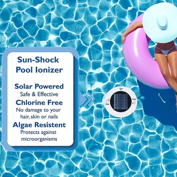 Solar Pool Ionizer Pool Med Borste, Minskar Flytande Klor