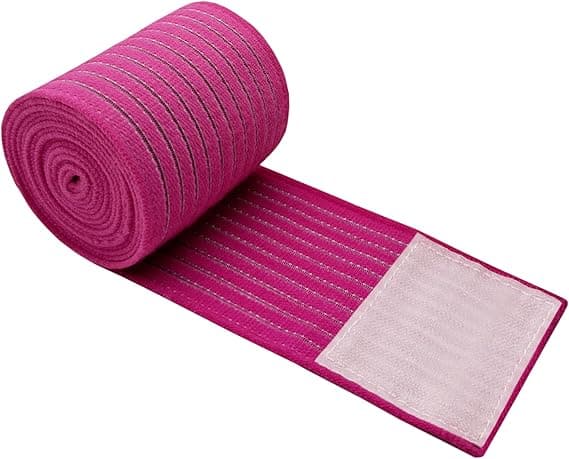 Elastisk knæbind kompressionsbandage støtte, 150cm x 7.5cm (Pink)