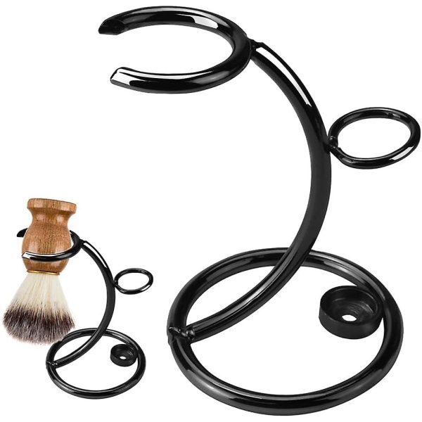 Skjeggbørsteholder Barberstativ 2 i 1 barberkoststativ i rustfritt stål Barberbørsteholder Ansiktspleie Barberkoststativ Holder for barberkost