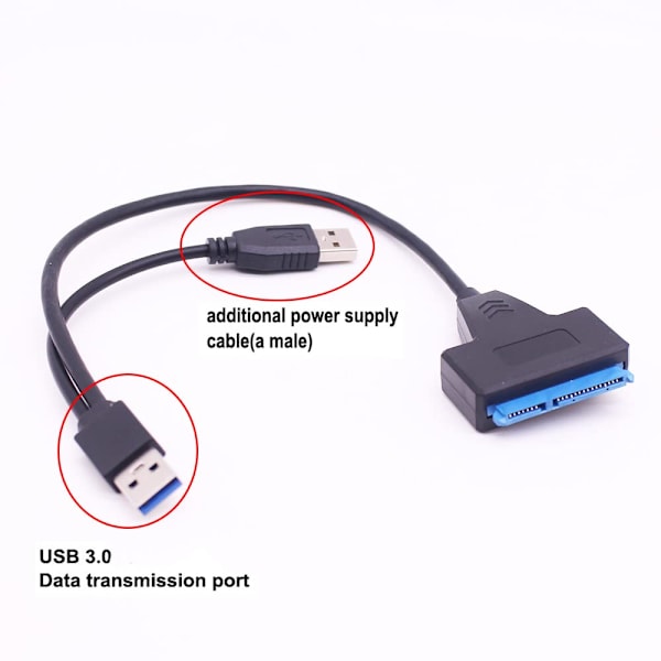 Usb 3.0/2.0 Hane Till Sata Hane Kabel Hårddisk