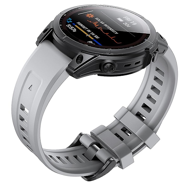 KLB-LWGJ-001 Til Garmin Fenix 7 / 7 Pro Rem Til QuickFit 22mm Silikone Urrem Grey