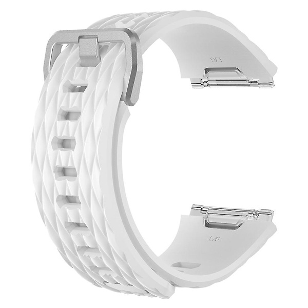 For Fitbit Ionic Dragon Scale Texture Silikon Armband med Spänne, Storlek:S(Vit) S White
