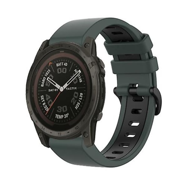 Garmin Tactix 7 Pro 26 mm:n silikoni-urheilukellon watch DRE Olive Green-Black