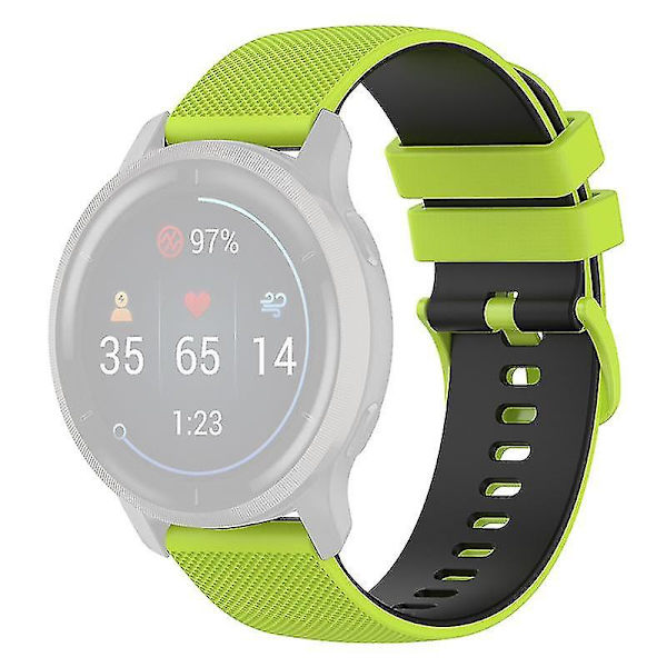 Garmin Venu2 Plus/Venu Sq/Vivomove Grid Textur Silikonklockarmband 20mm Tvåfärgat Armband Black, Lime Black H Garmin Venu 2 Plus