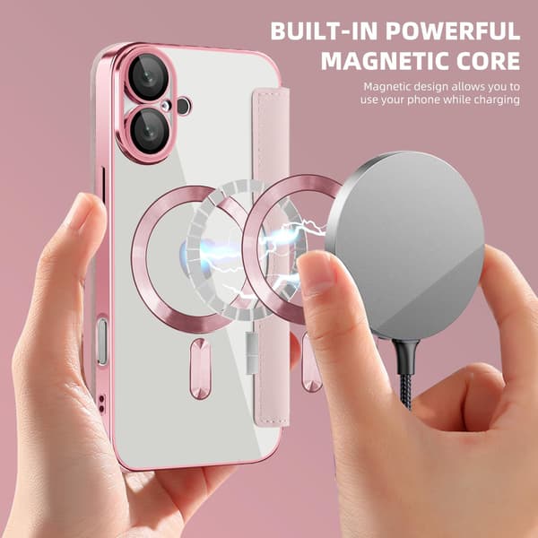 Deksler til iPhone 16 Plus kompatibel med Magsafe (rosa)
