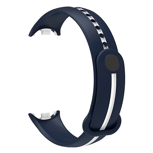 Myk silikon klokkestropp for Xiaomi Smart Band 8 tofarget justerbar håndleddsstropp med spenne Blue  White