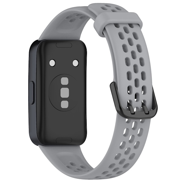 Til Huawei Band 8 Åndbar Silikone Smart Watch Rem Komfortabel At Bære Håndledsrem Grey