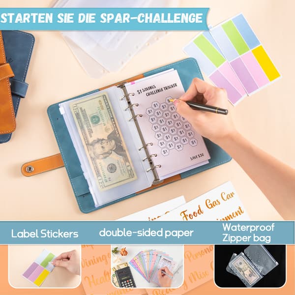 100 Kuvert Sparutmaning Budgetpärm Light Gray