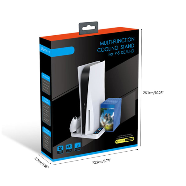 Ladestasjon Dokkingstasjon Med Dobbel Kontroller Laderporter For Ps5 De/uhd Vert
