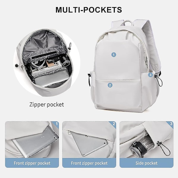 Skolväska Dam Skolväska 14 Tum Laptop Ryggsäck A3white L