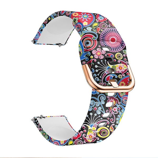 Färgglatt mönstrat silikonklockarmband för Samsung Galaxy Watch Active 22mm Multicolor B