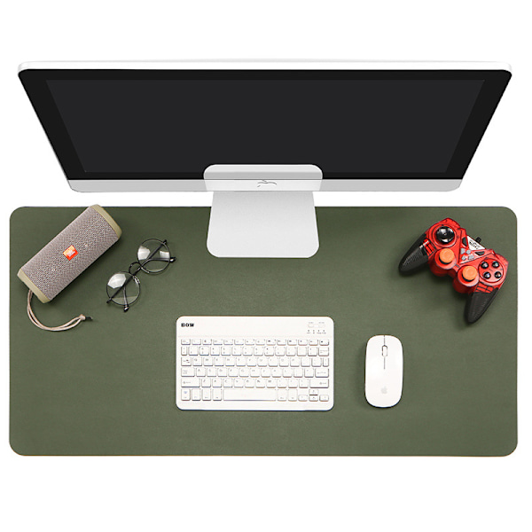 Skrivbordsunderlägg Halkskyddande Musmatta Vattentät PU-Läder, Lätt att Rengöra Laptop Skrivbordsunderlägg för Kontorsarbete/Hem 100*50Cm Army Green