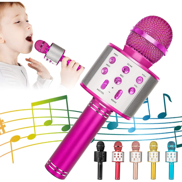 Trådlös Bluetooth karaokemikrofon för Lmell-barn, 5-i-1 bärbar handhållen karaoke