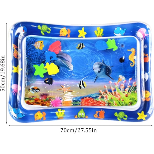 Sensorisk Vannmatte for Baby og Kjæledyr Oppblåsbar Sensorisk Pad Kjølematte Lekematte 70 x 50 cm