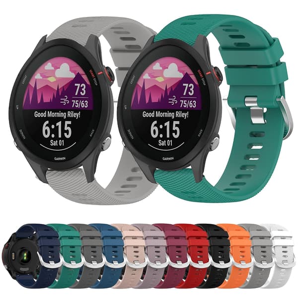 Solidfarget silikonklokkebånd for Garmin Forerunner 255S Orange