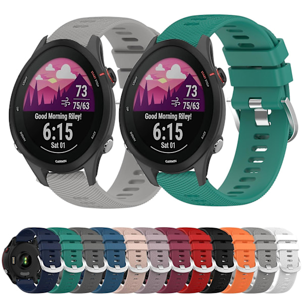 Yksivärinen silikoniranneke Garmin Forerunner 255S -älykelloon Grey