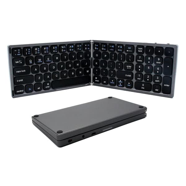 Bluetooth trådløst tastatur, 81 taster foldbart tastatur understøtter tablet og smartphone