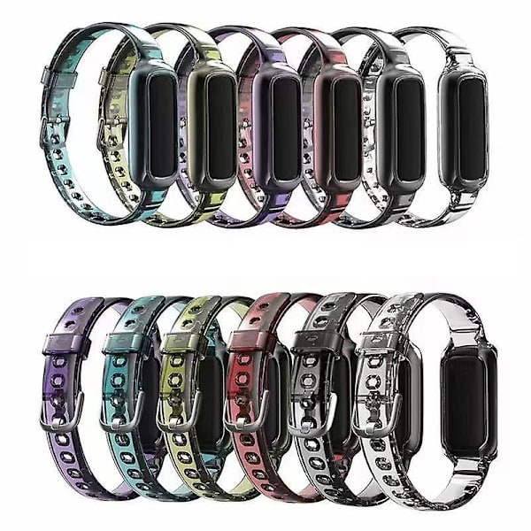 Ersättning mjuk TPU-klockarmband justerbart handledsband för Fitbit Luxe Grey C Other Smartwatch Model