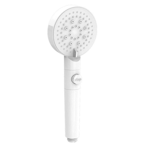 6 Modus dusjhode justerbar høytrykksvannbesparende dusj én-tasts vannmassasjedusjhode for baderomstilbehør White showerhead