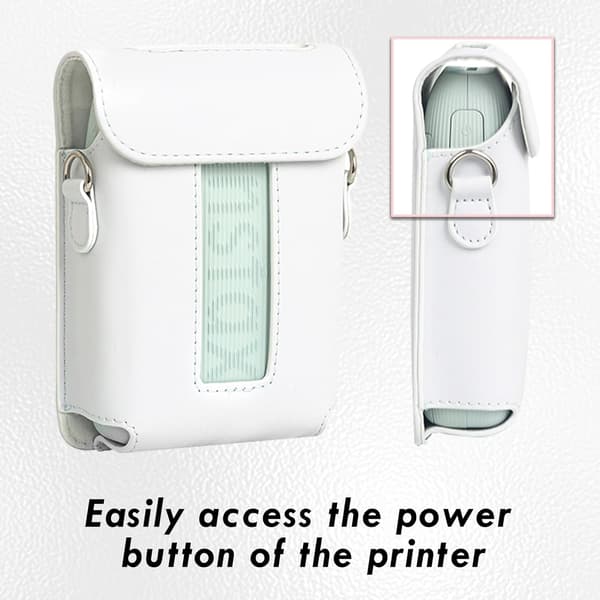Etui til Instax Mini Link 3, PU med skulderrem (Hvid) White