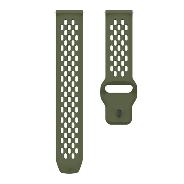 För Garmin vivoactive 5 / Venu 2 Plus Silikonklockarmband 20mm Hålig Justerbar Rem Army Green