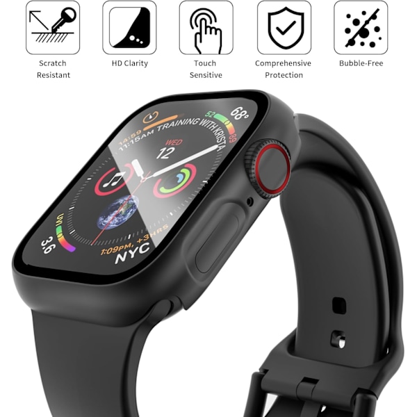 4-pak til Apple Watch Case 40mm SE Series 6 5 4 med hærdet glas