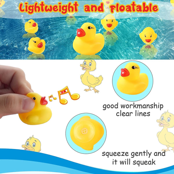 100 stycken Mini Gul Gummi Bath Duck Float Ducks Mini Gummi Duckies Bulk