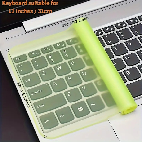 12.4 X 5.2 Tommer Silikone Tastatur Cover Til 13 Tommer 14 Tommer Bærbare Computere Med Numerisk Tastatur (Gul)