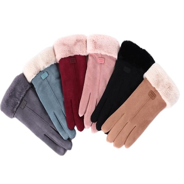 Vinter Touch Screen Handskar Dam Vinterhandskar Varma vantar Pink