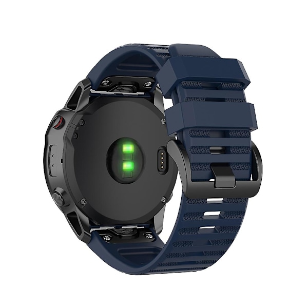 Offisiell teksturert klokkearmbånd for Garmin Fenix 6X 26mm med plast knapp Midnight Blue